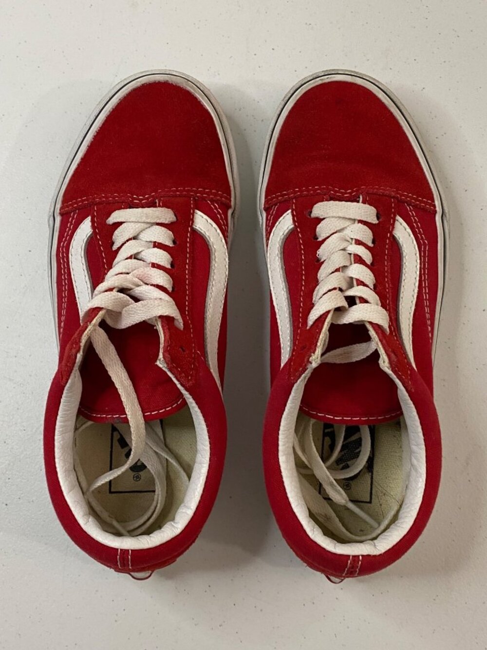 Vans Old Skool Red & White Classic Canvas Sneakers Women 6.5 Men 5 Unisex - Picture 10 of 11